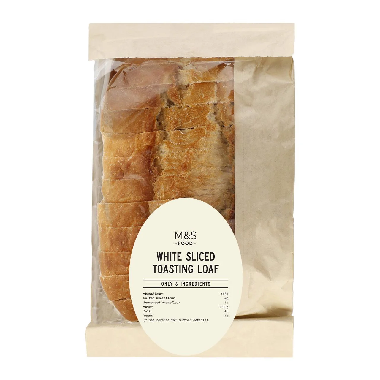 M&S Only 6 Ingredients White Sliced Toasting Loaf