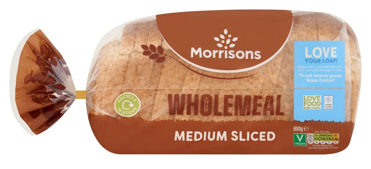 Morrisons Wholemeal Medium Sliced Bread