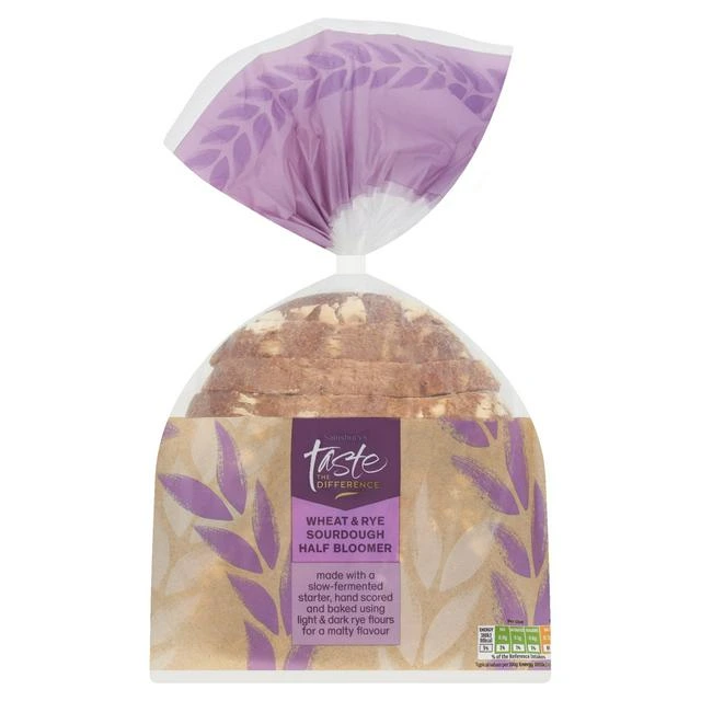 Sainsbury's Wheat & Rye Sourdough Half Bloomer Bread, Taste the Difference