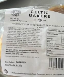 Celtic Bakers Organic Vegan Sweet Potato Buns